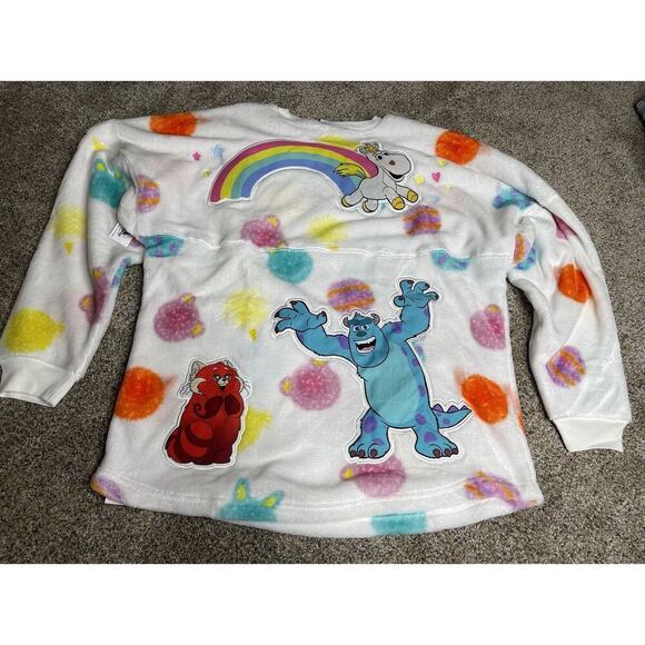 Disney Sweaters - New! Disney Parks Fuzzy Pixar Spirit Jersey Monsters Inc Seeing Red Soft Large